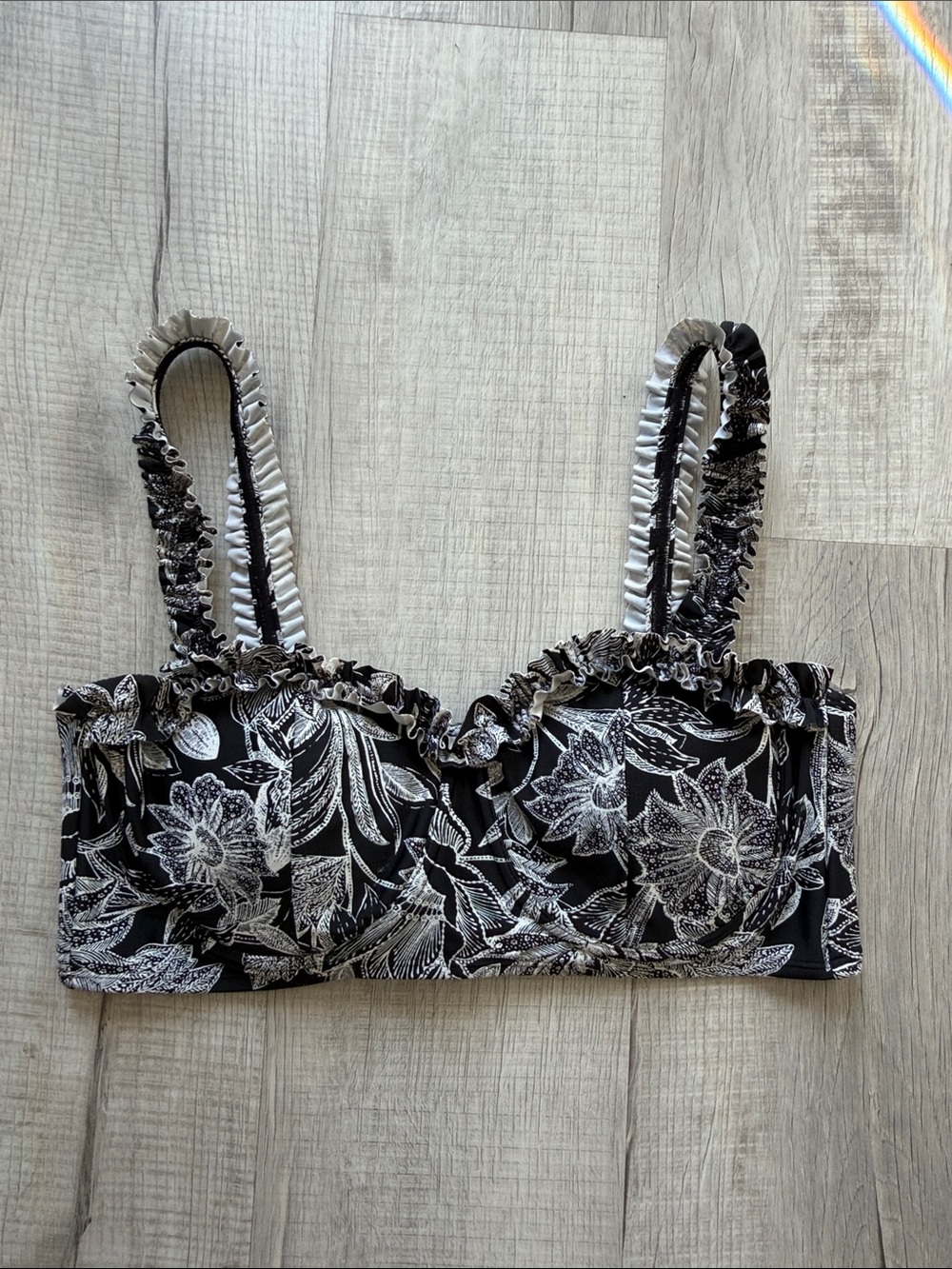 Black & White Floral bustier